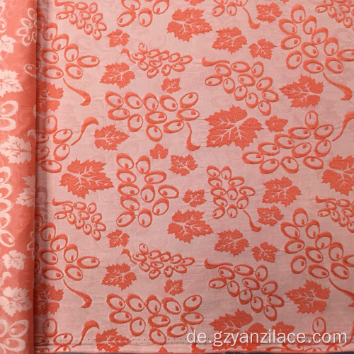 Orangefarbener Jacquard-Stoff mit Seidendruck